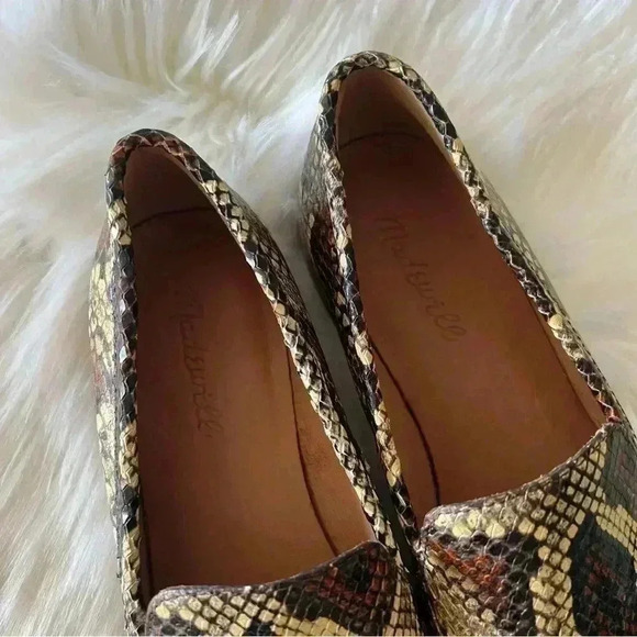 Madewell Frances Snakeskin Loafers Leather Shoes 6.5 - Picture 8 of 13